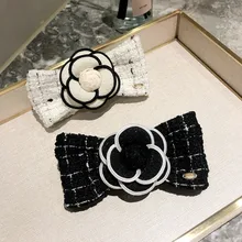

Big BowKnot Barrette for Women Girl Fleece Wool Camellia Hair Clip Black White Hairpin Autumn Winter Wholesale Drop Shipping