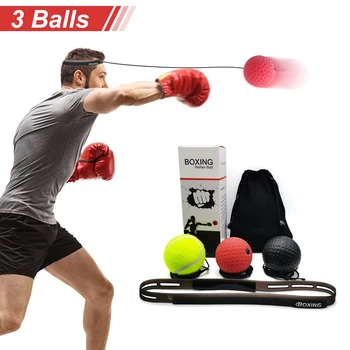 

3 Pack Boxing Speed Ball Silica Gel Fighting Ball Reflex Boxing React Training Boxer Speed Punch with Head Band punching bag