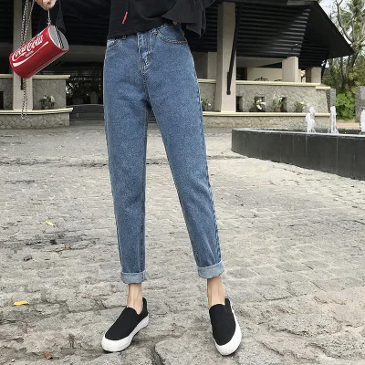 trousers Женские джинсы с высокой талией размера плюс, женские свободные штаны с эффектом пуш-ап для отдыха, женские штаны-шаровары, модные женские джинсы высокого качества - Цвет: trousers