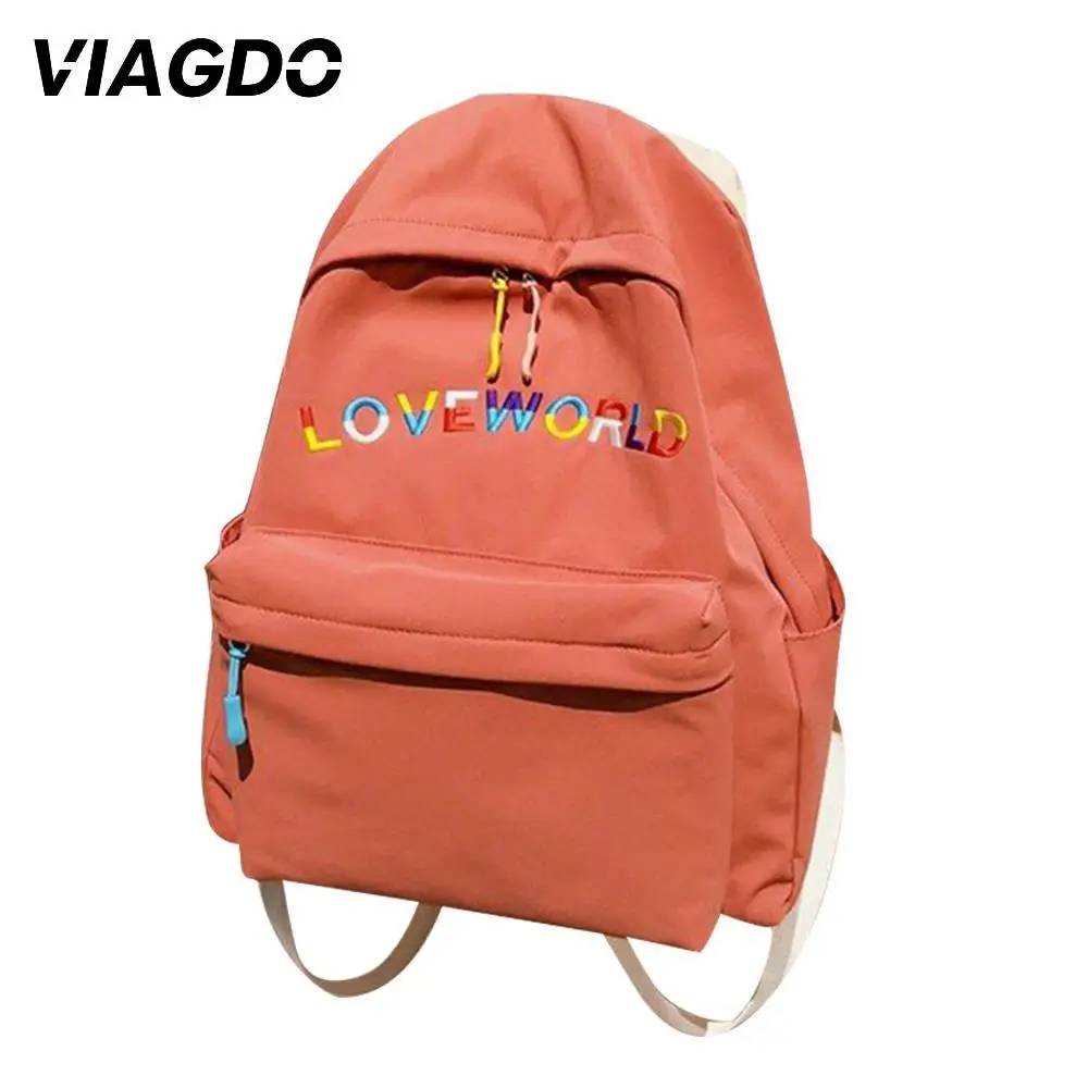 

School Bag Travel Backpacks New Embroidery Letter Solid Female LOVEWORLD