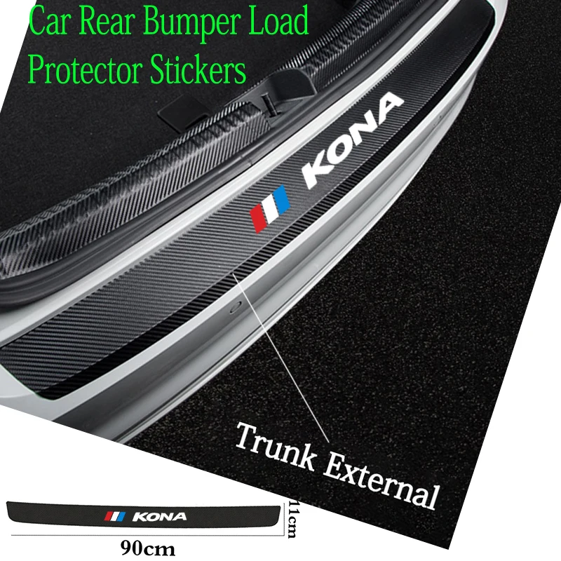 

Car Rear Bumper Decorative leather Stickers for hyundai KONA car Sticker car Trunk Protection Plate Tail Lip Trim Protective