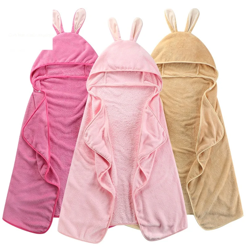 Newborn Baby Child Bath Towel Cape Hooded Cotton Absorbent Winter Super Soft Baby Autumn and Winter Thickened Bathrobe