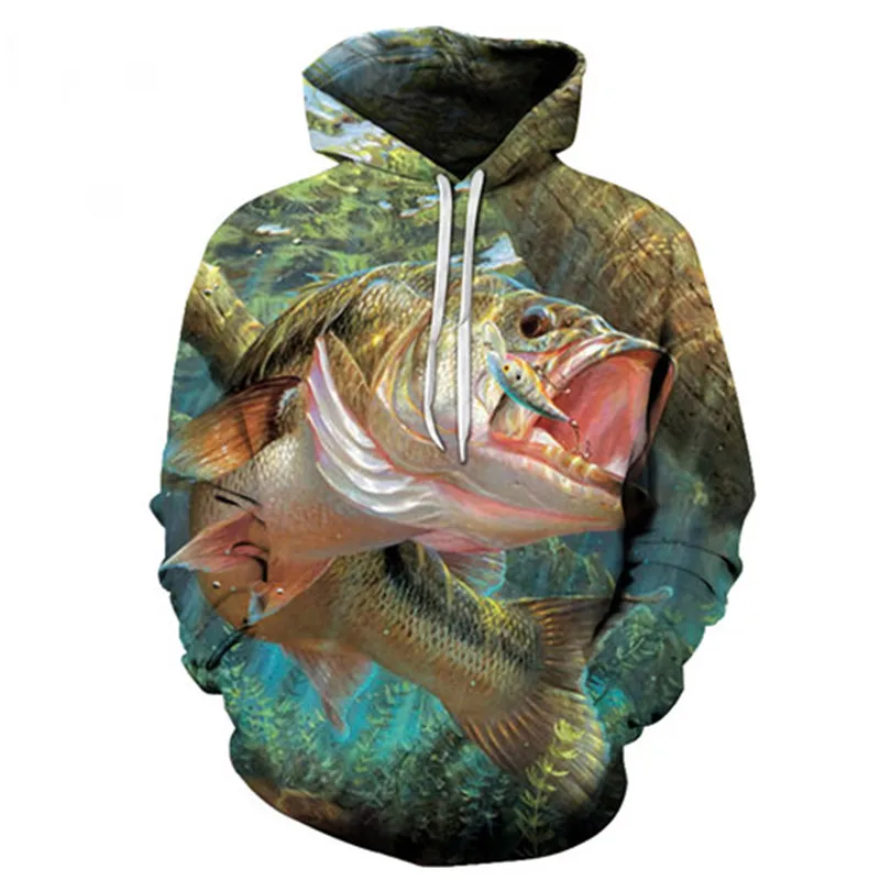 Hoodie 3D Printed Fish Print Hoodie Men's Hoodie Sweatshirt Casual Pullover Unisex Clothing Shirt - Цвет: LMS-176