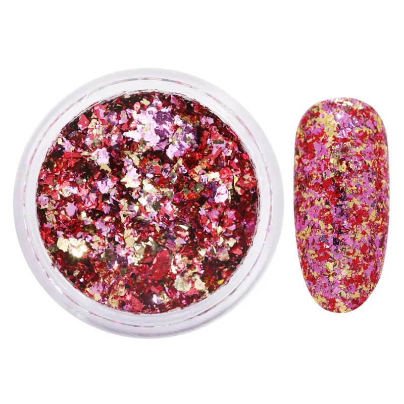 Nail Sequins Зеркальный пигмент для ногтей порошок ногтей блестит металлический цвет УФ-гель для дизайна ногтей Полировка розовое золото серебро украшение - Цвет: Nail Sequins