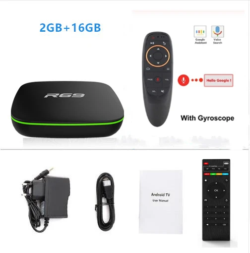 R69 Smart Android 7,1 tv Box 1 ГБ 8 ГБ Allwinner H3 четырехъядерный 2,4G Wifi телеприставка 1080P HD Поддержка 3D медиаплеер - Цвет: 2GB16GB Add G10S