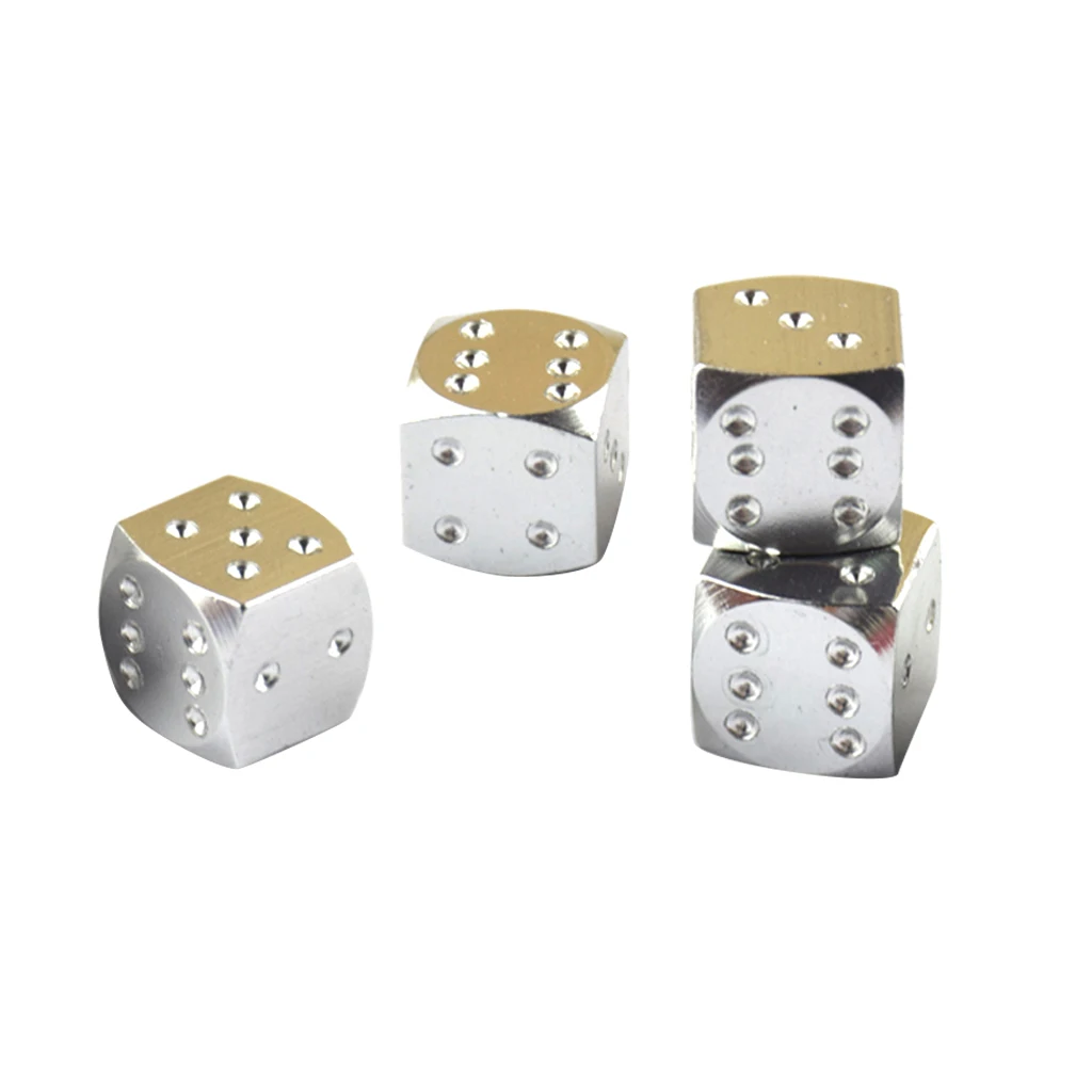 4 Pieces Dice Dust Valve Caps Novelty Fun Retro Auto Car-styling