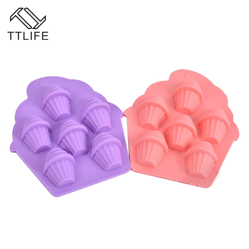 TTLIFE в форме мороженого формы шесть отверстий помадка силиконовые для мыла