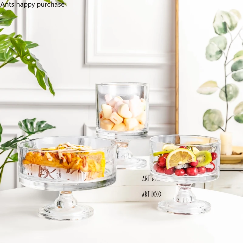 

Thicken Transparent Glass Cake Stand Fruit Tray Display Tray Wedding Home Living Room Dessert Table Decoration Arrangement Tools