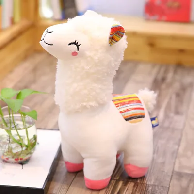 Kawaii Радуга 25 см Альпака плюшевые куклы игрушки милый лама Alpacasso игрушки плюшевые японские Альпака животных мягкая кукла Дети подарок - Цвет: Синий