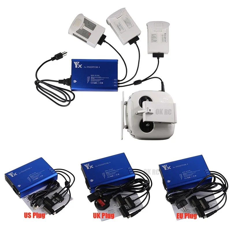

For DJI Phantom 4 Charger Hub 4 in 1 Intelligent Battery Quick Charging Hub DJI Flight Lipo Battery Charger for DJI Phantom 4Pro