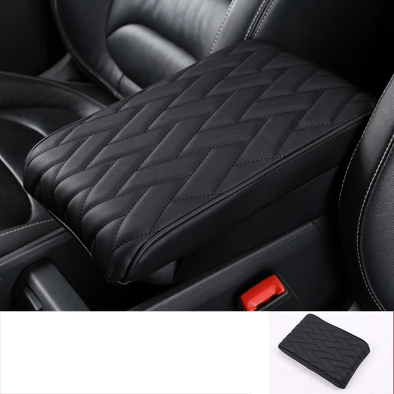kodaiq black Lsrtw2017 волокно кожа хлопок центральный управление подлокотник Крышка для Skoda Kodiaq Karoq Gt интерьер молдинги аксессуары - Название цвета: kodaiq black