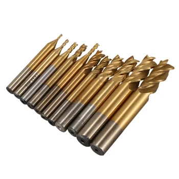 

New CNC Router Bit HSS 4 Flute Straight Shank End Mill Cutter Milling Tool 1.5-10mm Milling Cutters Set