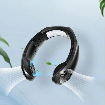 

Hanging Neck Fan Portable USB Mini Air Cooler Mechanical Low Noise Refrigeration Endurance Adjust Angle