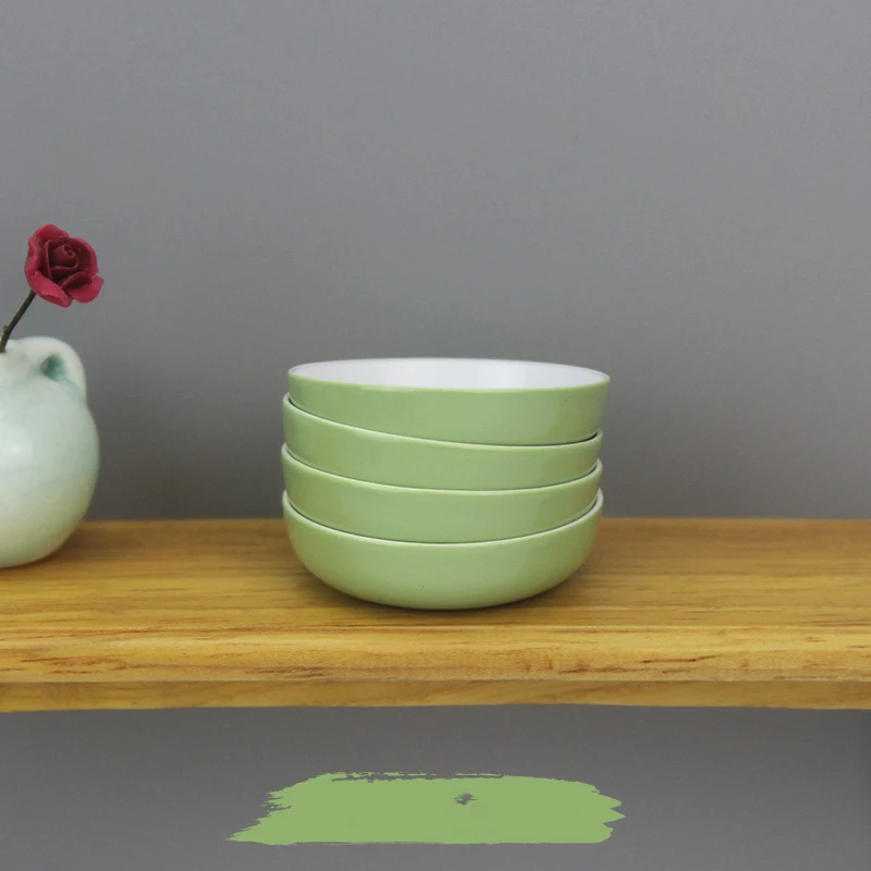 1 pcs green 1:12 кукольный домик Миниатюрный Мини красочный Европа Суповая тарелка кухонные аксессуары для игрушечной куклы для ob11 кукла коллекционный подарок - Цвет: 1 pcs green
