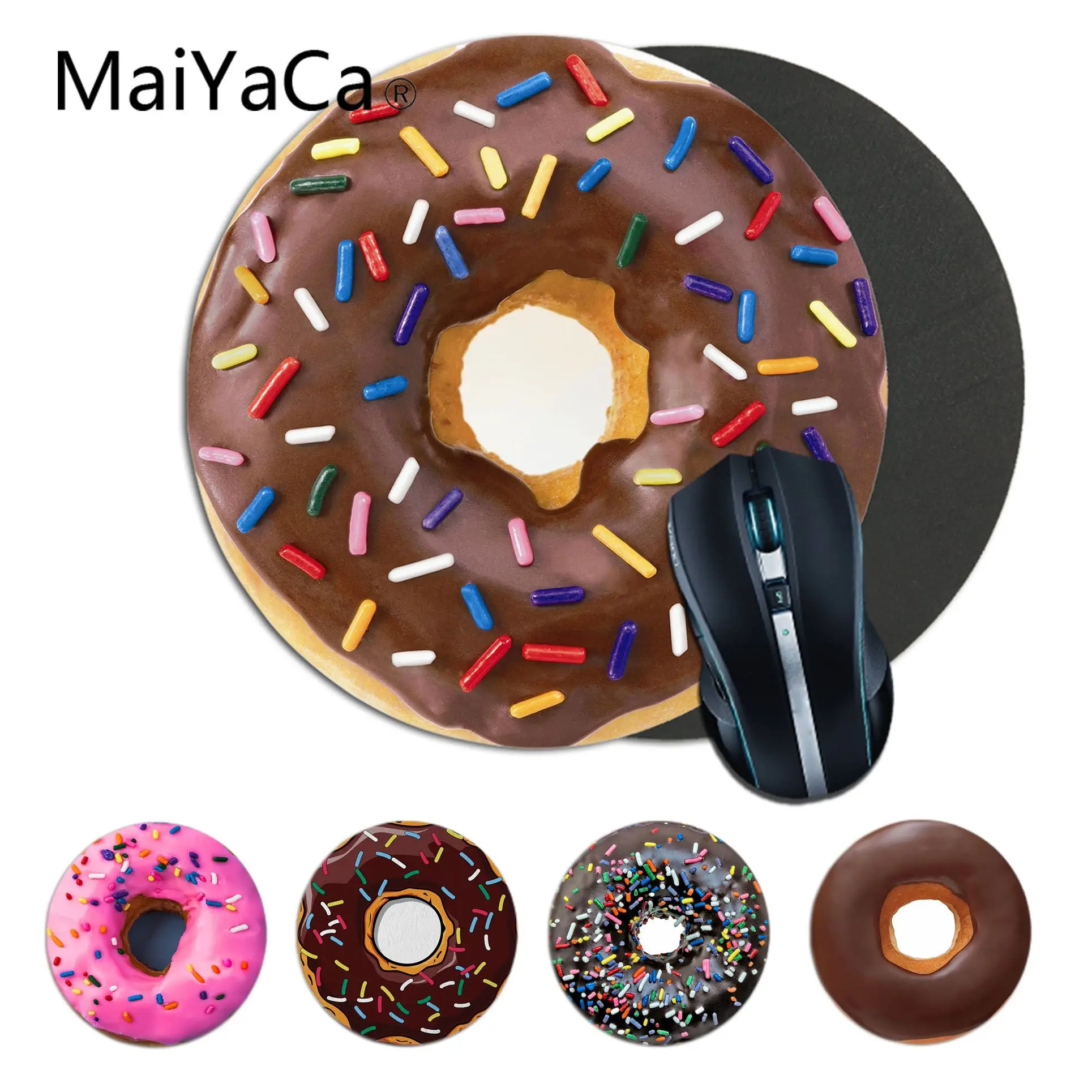 Maiyaca вкусные красочные пончики офисные мыши геймера круглый Мышь игровой коврик
