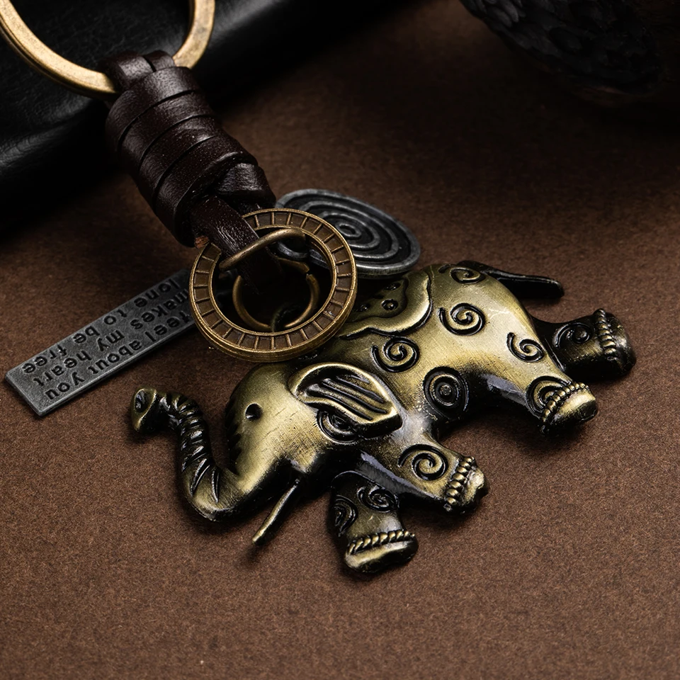 Несколько гитары Слон подвеска кожаный брелок Мода для ключей аксессуары