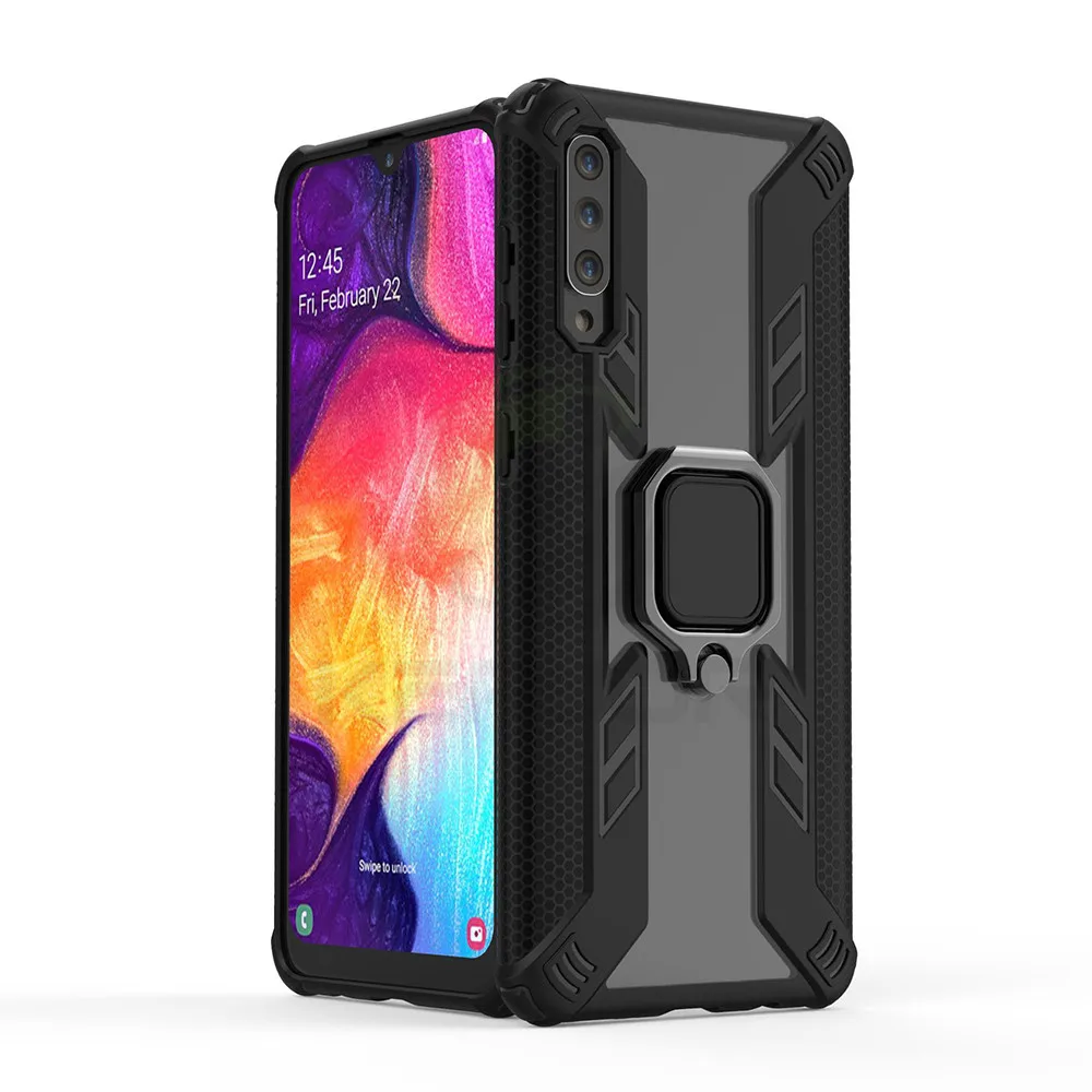 Чехол для samsung Galaxy A50 A30, роскошный металлический держатель, силиконовый чехол, противоударный защитный бампер для samsung A 50 30 Funda