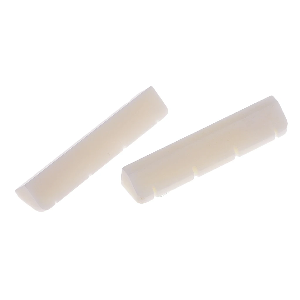 3x Ukulele Bridge Nut Cattle Bone Slotted Replacement Parts for Guitar Parts