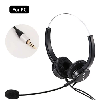 

Wired Headset Business Noise Cancelling Office Portable Volume Control Comfortable Earmuff Call Center Durable With Microphone