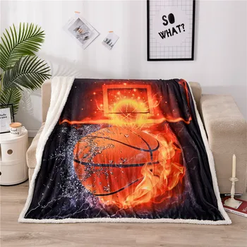 

Thicking 3D Firing Ball Cartoon Sherpa Blanket for Adults Child Couch Soft Plush Comforters Quilt Drop Ship