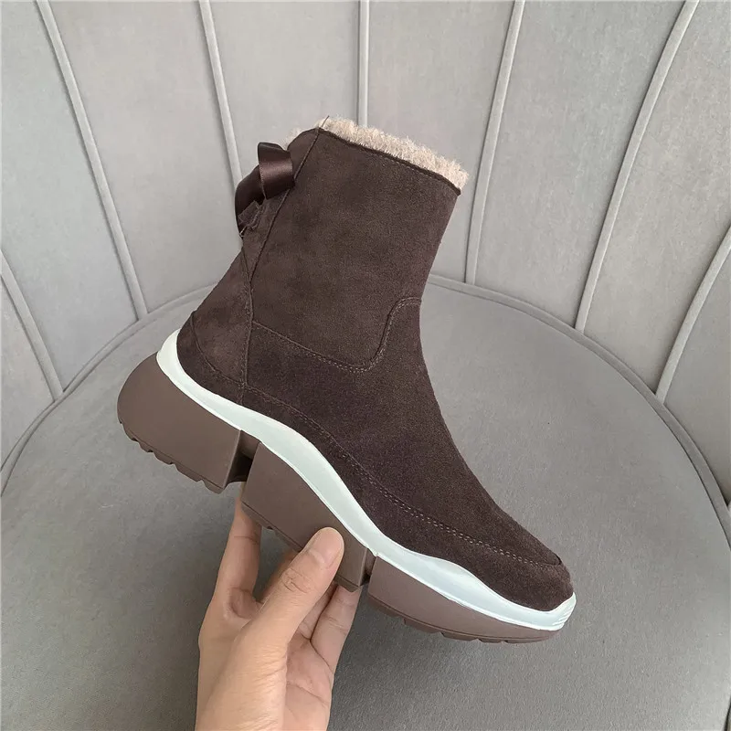 MORAZORA winter New Brand keep warm snow boots comfortable flat heel square toe ankle boots high qaulity casual women boots