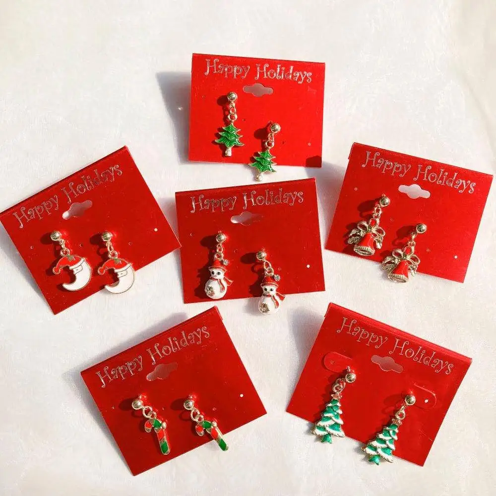 

YANGLIUJIA, Japan And South Korea Adorn Article Geometry Color Color Earrings Lovely Christmas Snowman Christmas Decoration