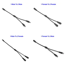 5,5 мм x 2,1 мм 1-2 пути 5 в 12 В 24 В DC кабель питания сплиттера Мужской Женский Разъем медный провод для светодиодной ленты CCTV камеры