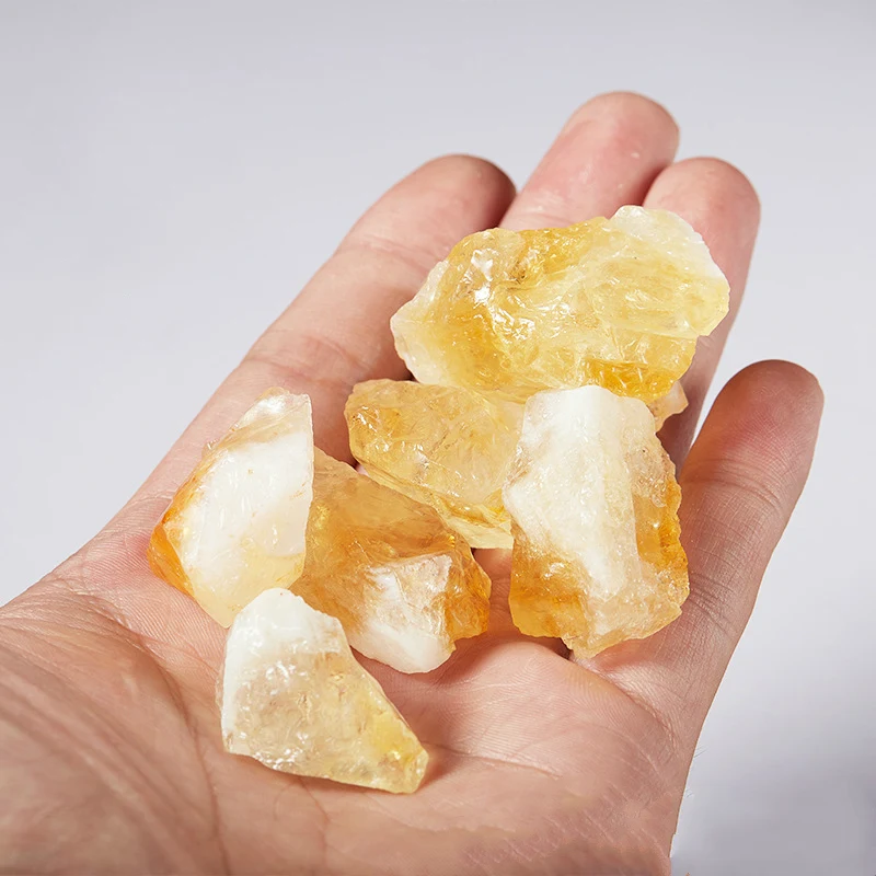High Quality Natural Brazilian Citrine Unprocessed Citrine Rough Stone Mineral Specimen Collection Home Decoration and DIY Gifts