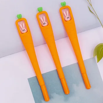 

1Pc Creative Carrot Vegetable Shape Gel Pen Student Cartoon Rabbit Black Ink Signature Pen School Office Supply