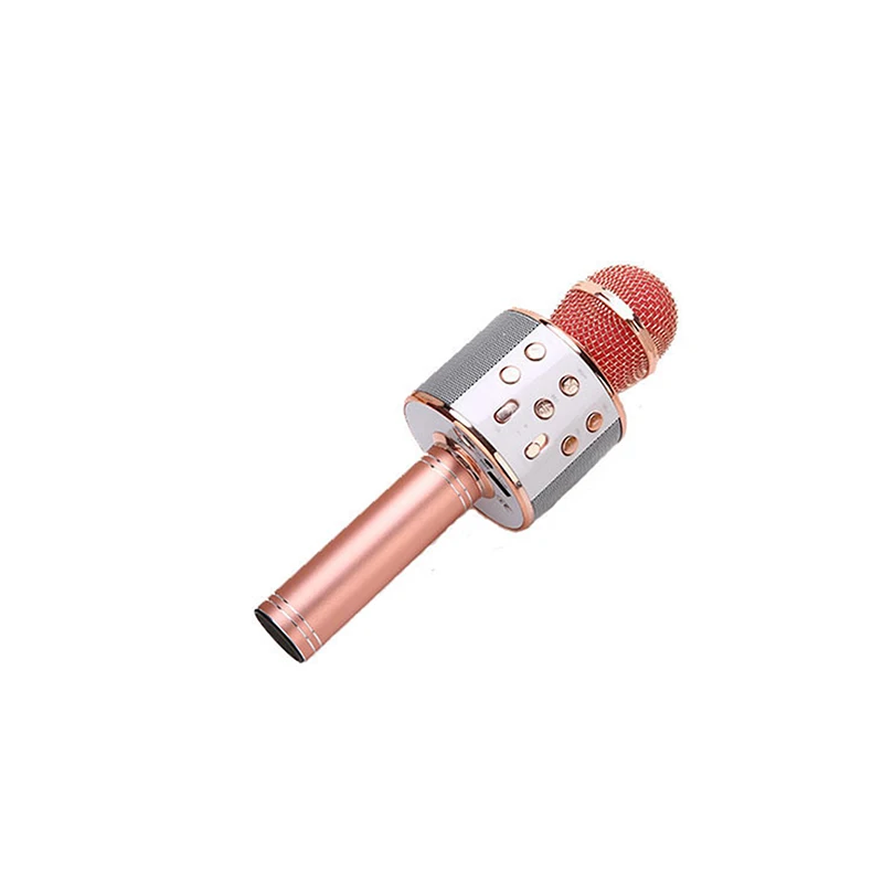 1set Wireless KTV Microphone Bluetooth Handheld Speaker Player Singing Mic LED Lights Sound Reverberation 