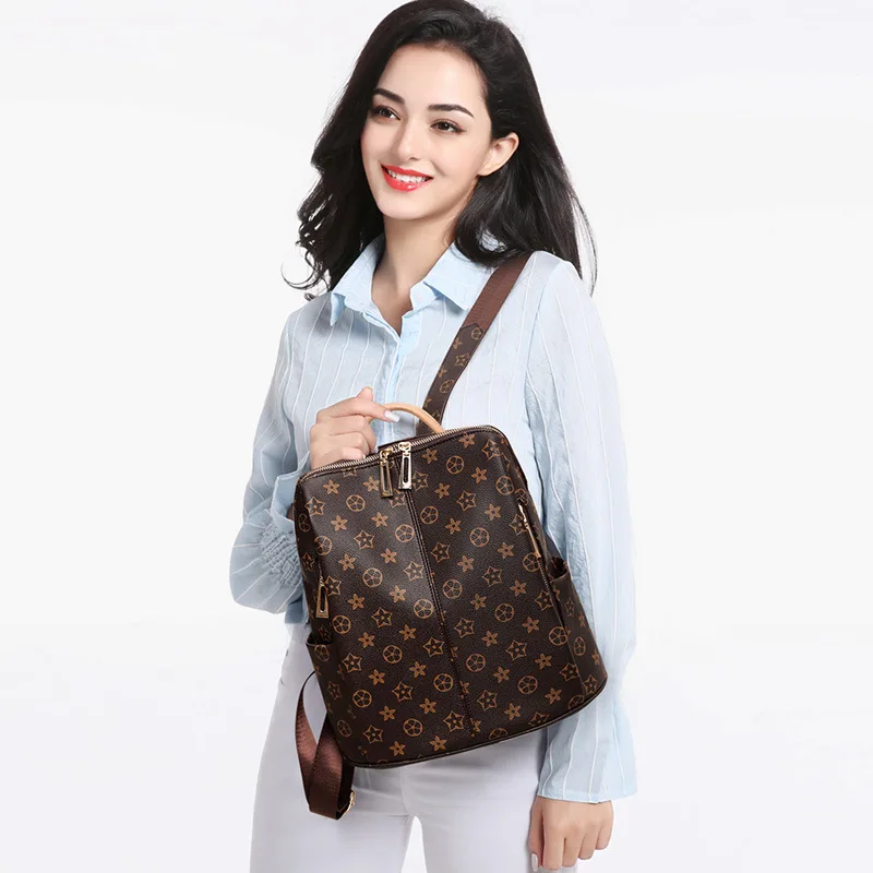 

Printed Korean-style Spring And Summer Versatile Fashion Backpack Women's 2019 New Style Anti-theft Backpack Large Capacity Diap