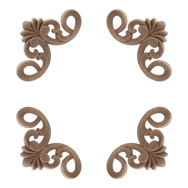 

Solid Wood Carving Angle, European Home Decoration Small Patch Multi-size Door Cabinet Bed Decorative Applique Wood Applique NEW