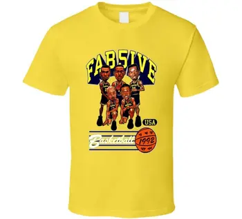

Fab Five Michigan Basketball Caricature T Shirt Yellow