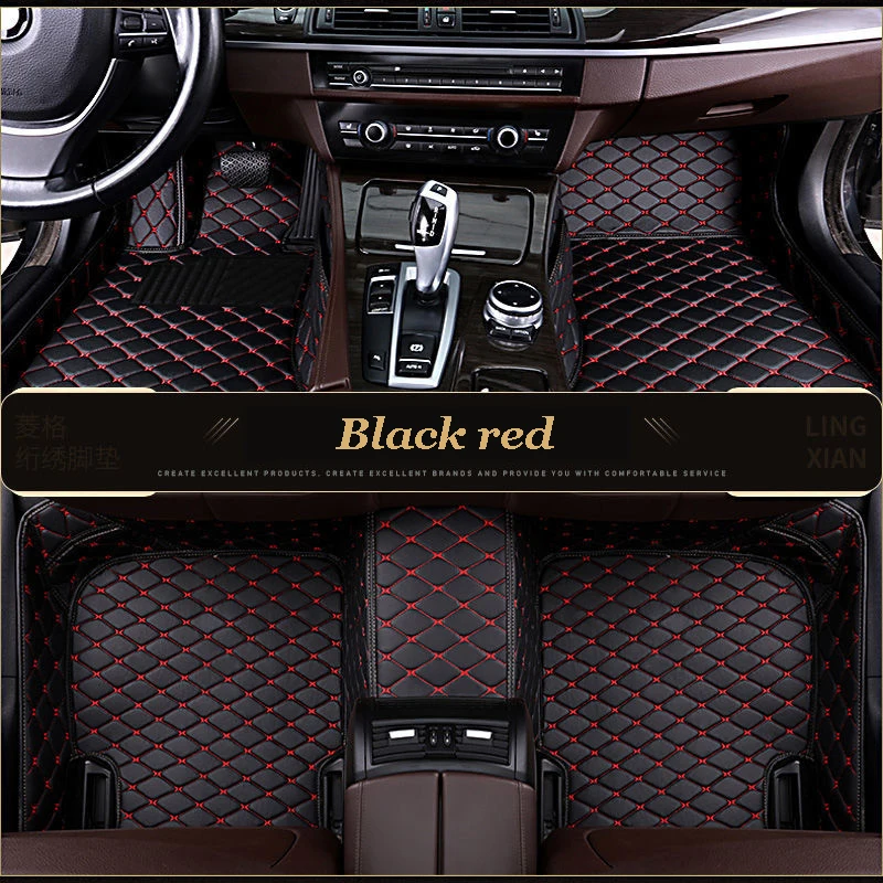 100% Fit Made Leather Car Floor Mat For Peugeot 2008 2014 2015 Carpets Rugs Foot Pad Accessories