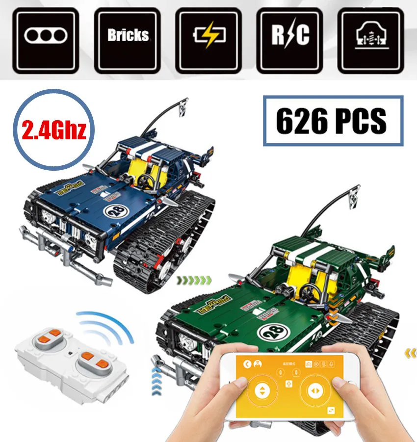 

New APP Control Off-Road RC Car Racing Motor Power Function Fit Legoings Technic Model Building Blocks Bricks Boys Gift Toys