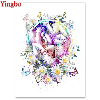 

5D DIY round Diamond Painting Pregnant baby Diamond Mosaic Square Picture Of Rhinestones Diamond Embroidery Doctors Office Decor