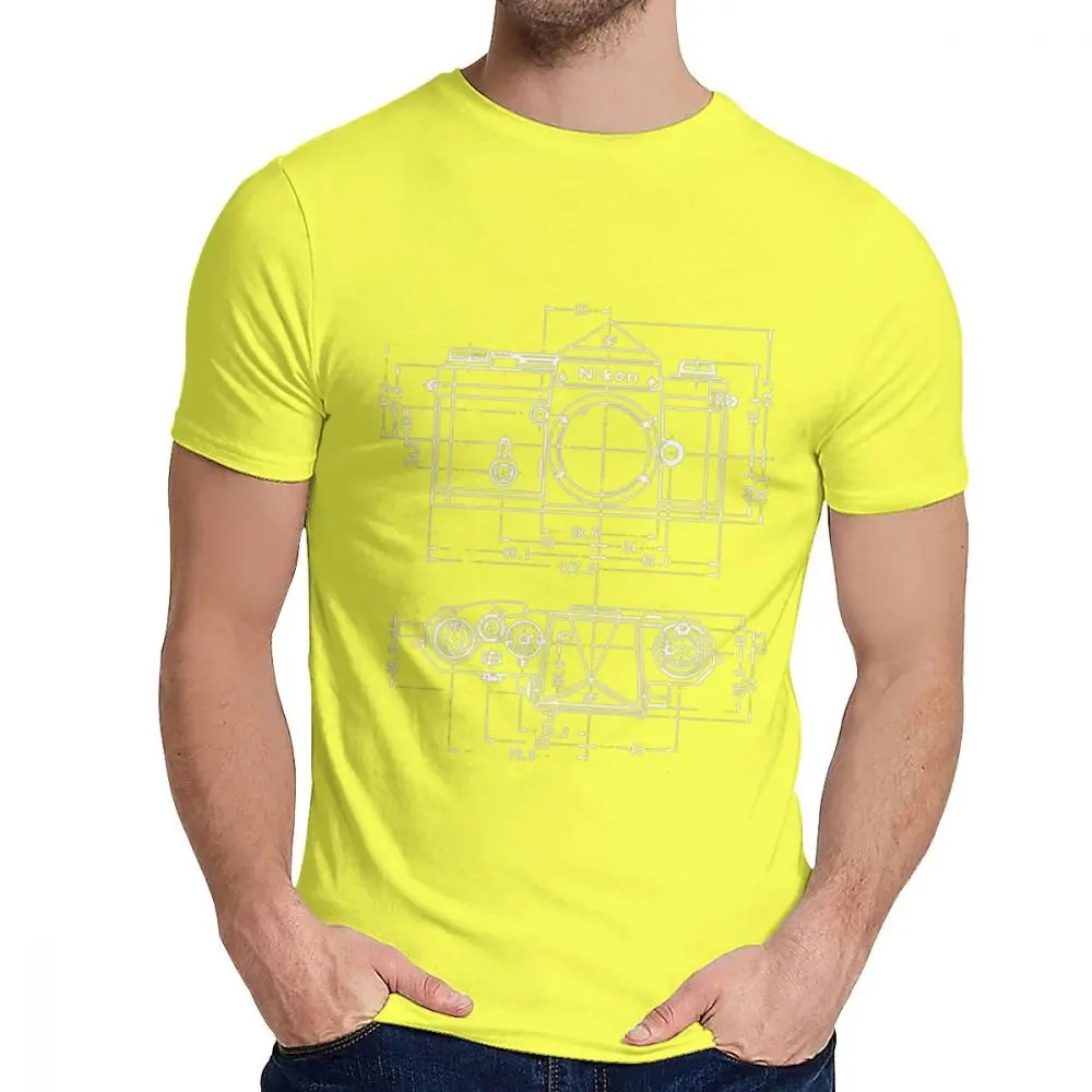 Crewneck ВИНТАЖНАЯ фотография Nikon Blueprint футболка хип хоп унисекс Удобная La Camiseta S-6XL - Цвет: Цвет: желтый