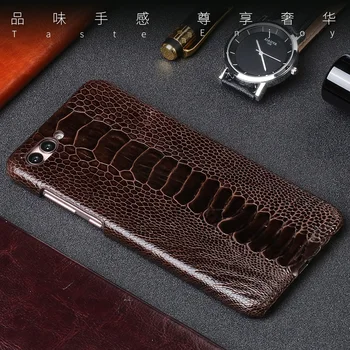 

Luxury Natural Ostrich foot skin For Huawei Nova 2S 5 case Real Genuine leather Cover For P8 P9 P10 Mate 20 8 9 10 lite P Smart