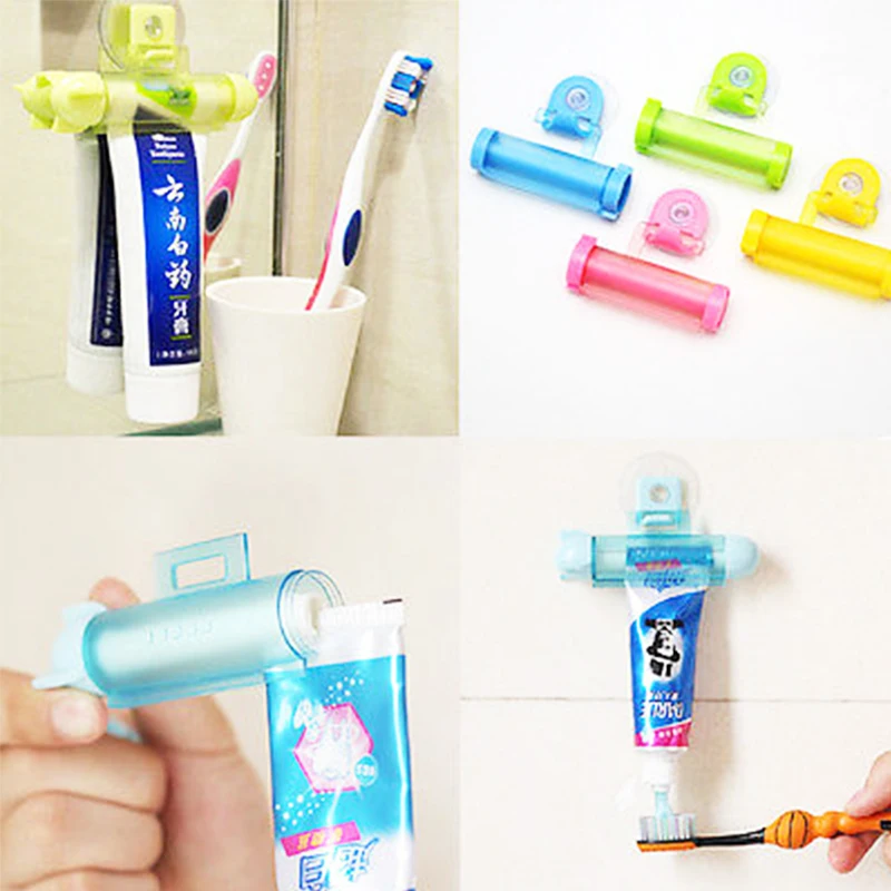 Toothpaste Squeezer Toothpaste Dispenser Toothbrush Holder Manual Tube Roller !! 