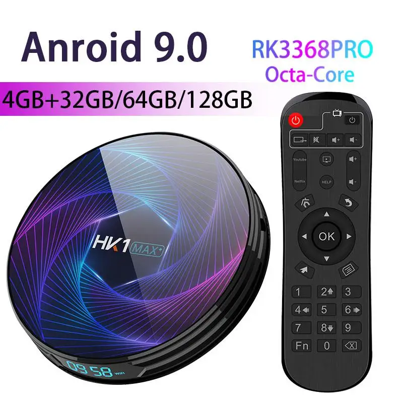 4G 64G TVBOX Восьмиядерный Android 9,0 ТВ приставка RK3368 PRO 64 Гб 128 ГБ 4K Google Play Youtube Netflix высокопроизводительный процессор ТВ приставка - Цвет: 4G 64G TVBOX