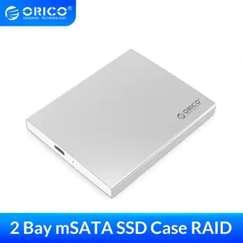 

ORICO Dual Bay Aluminum Type-C mSATA SSD Enclosure with RAID 0 Support 10Gbps Speed For Mac With Type-C To Type-C Cable 4TB SSD