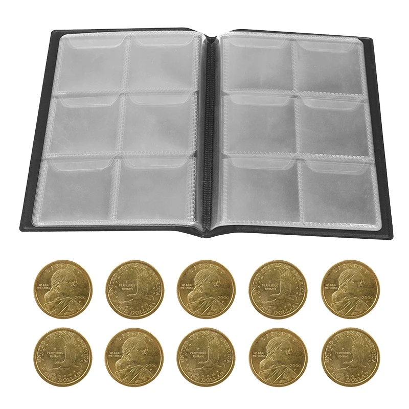 60 Pockets Coins Album Collection Book Mini Penny Coin Storage Album Book  Collecting Coin Holders for