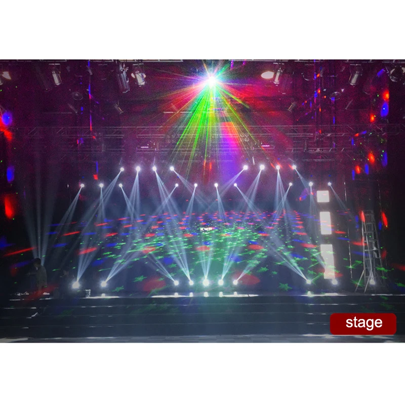 Светодиодный прожектор для сцены, дискотек Лазерное освещение RGB DJ лампа диско-шар звуковой активированный проектор свет для танцевальных залов баров вечерние рождественские