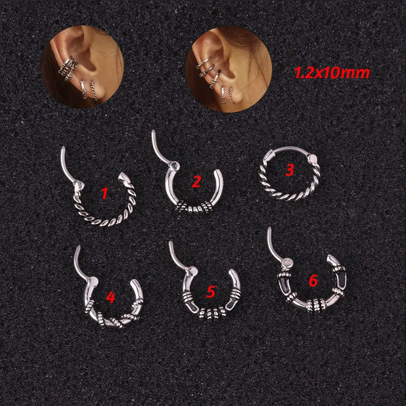 

1PC 1.2x10mm Steel Ear Stud Helix Bar Piercings Lobe Earring Tragus Barbell Piercings Orelha Cartilagem Conch Helix Ring Jewelry