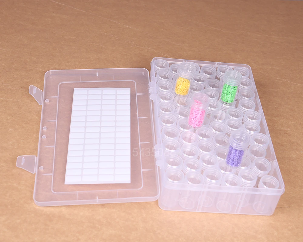 

Diamond Painting Accessories 64/28 Grid Container Box DIY Diamant Embroidery Mosaic Tools Bead Transparent Plastic Drill Storage