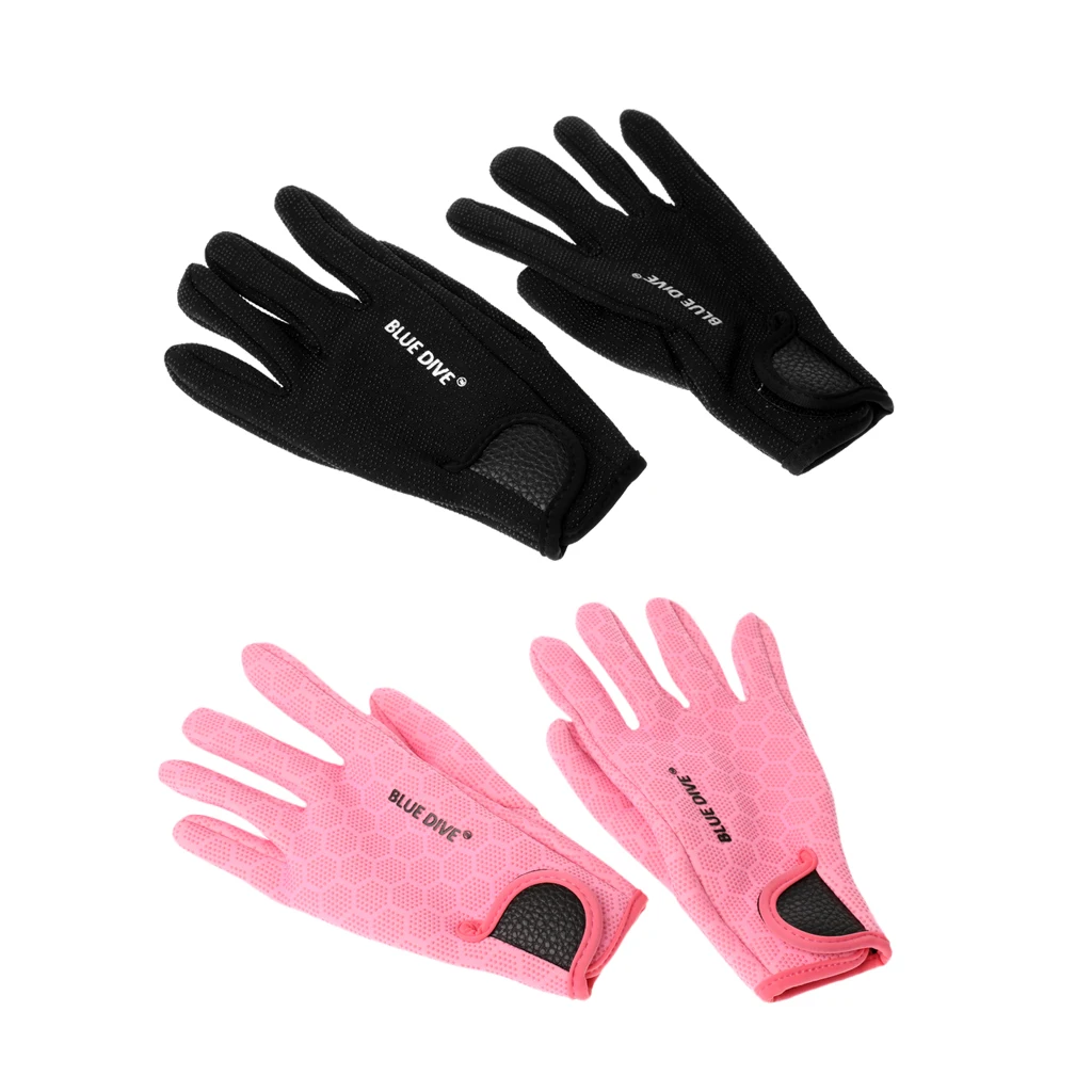 2Pair Premium Neoprene Five Finger Wetsuit Gloves Anti Slip Gloves Equipment