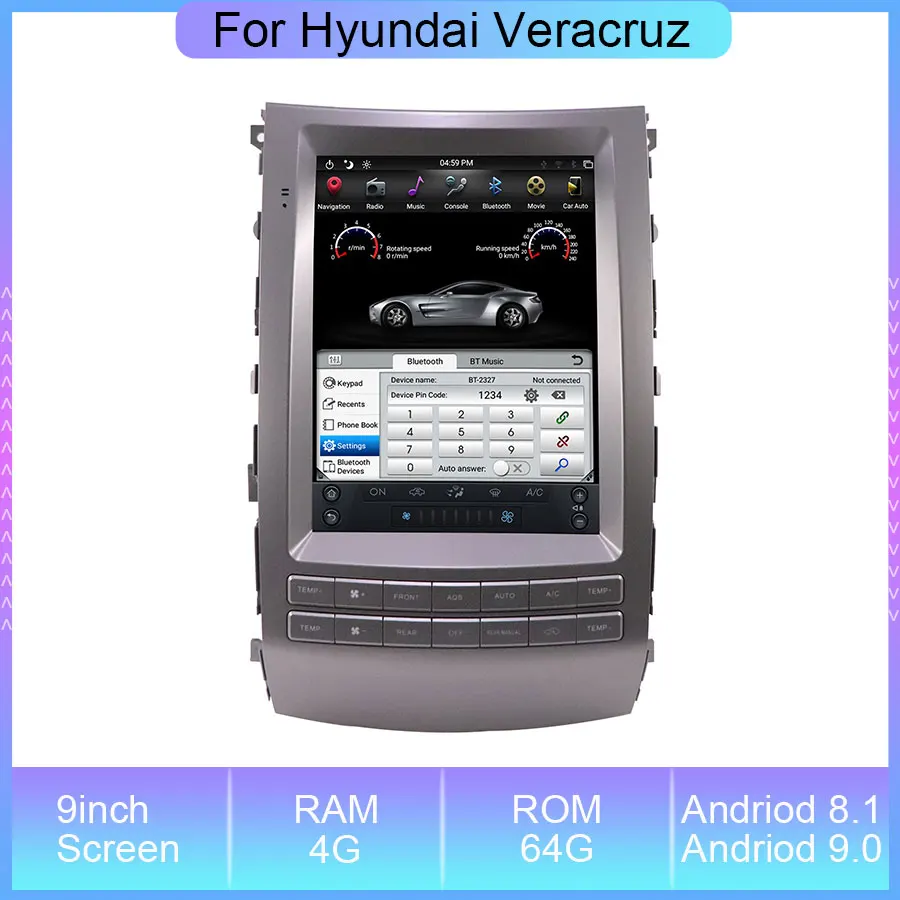 US $569.00 9 Inch Vertical Tesla Screen Android Navigation Radio Player For Hyundai Veracruz With 464G Car Audio Player