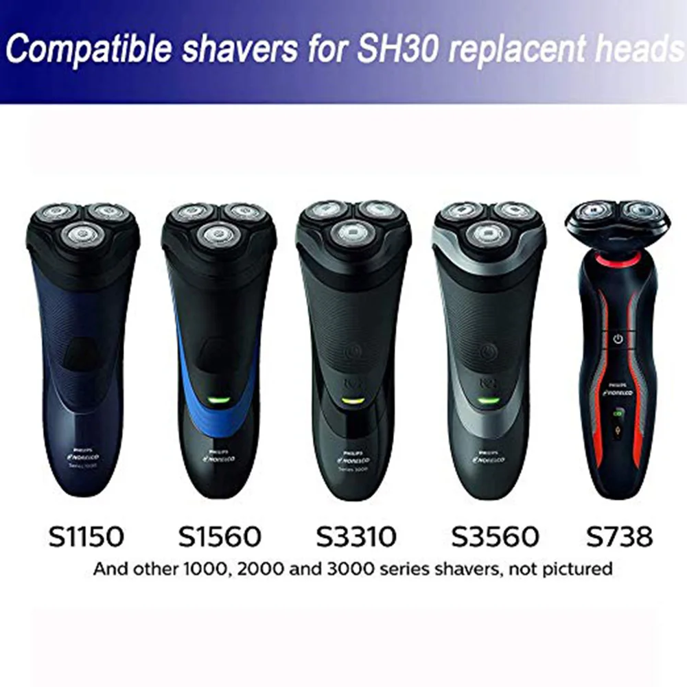 Сменные головки для бритвы Norelco SH30/52 Series 1000 2000 3000 HQ64 PT720 PT724 S5010 PT722 3 шт.|Держатели