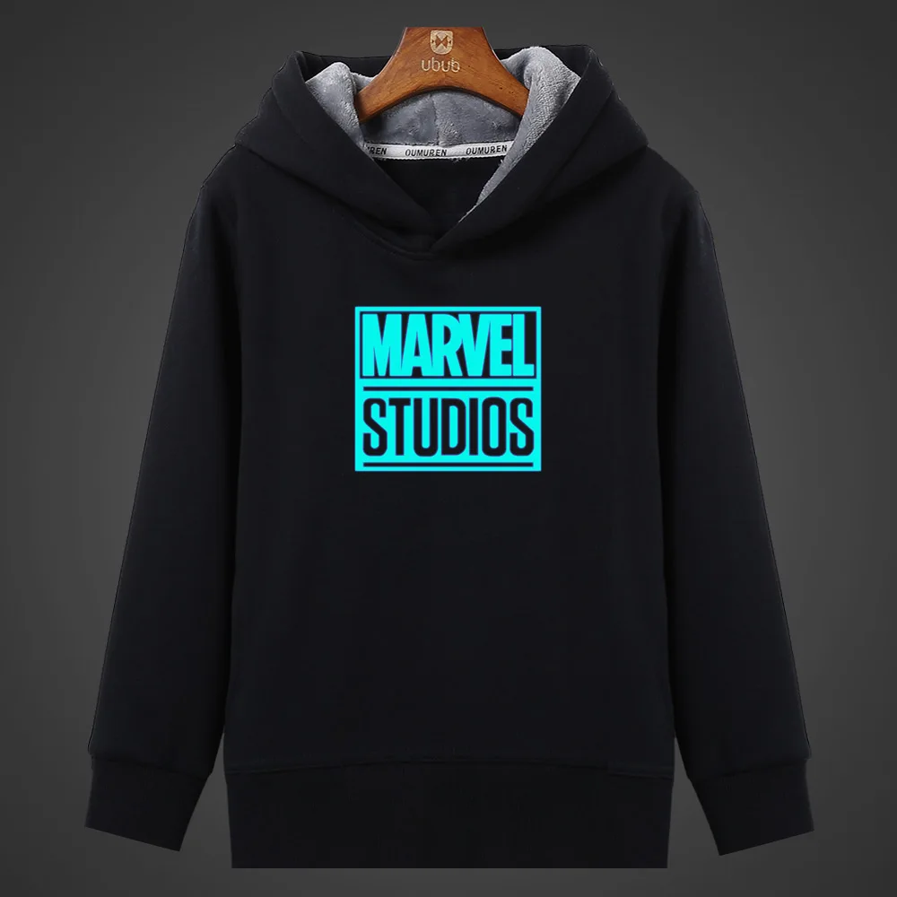 Marvel буквы Мстители флуоресцентные толстовки с капюшоном, светящийся рисунок Мужская толстовка с капюшоном Зимние флисовые Теплые Топы унисекс размера плюс Coa - Цвет: 07