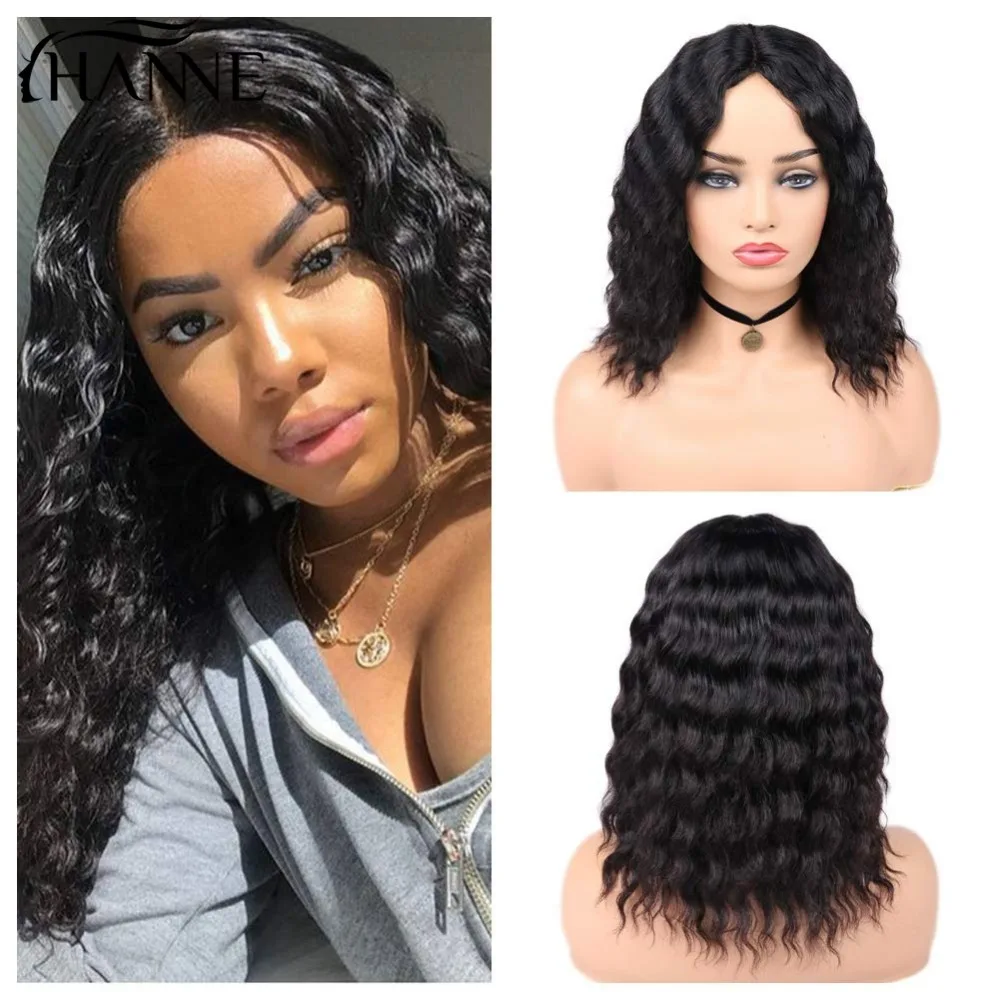 HANNE Hair Human Hair Wigs Loose Deep Wave Wigs Middle Part 100% Brazilian Remy Hair Glueless Wig Natural Color